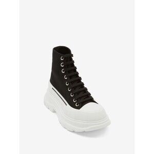 ALEXANDER MCQUEEN  TREAD SLICK BLACK WHITE BOOTS SIZE 10/ EU 43
